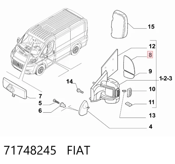 Стекло правого зеркала заднего вида 71748245 Fiat/Alfa/Lancia