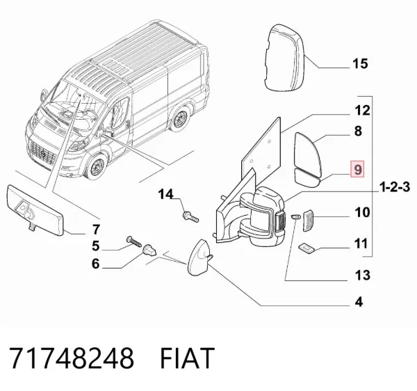 Стекло левого зеркала заднего вида 71748248 Fiat/Alfa/Lancia