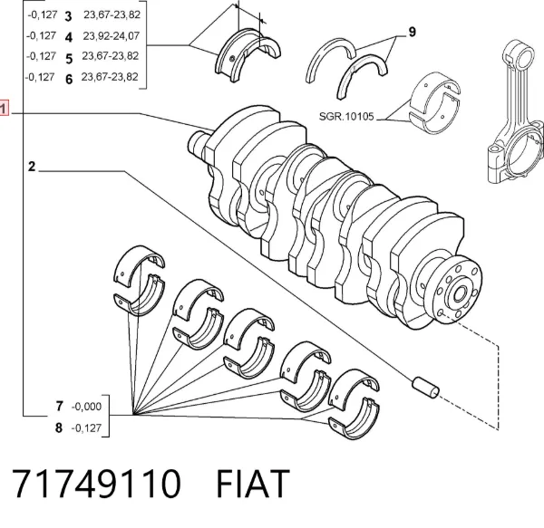Коленвал 71749110 Fiat/Alfa/Lancia