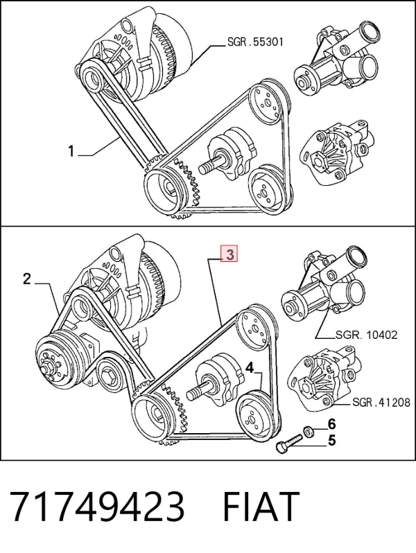 Ремень генератора 71749423 Fiat/Alfa/Lancia