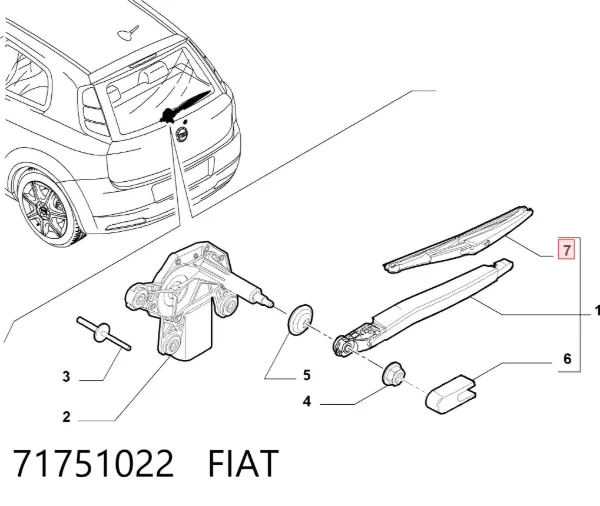 Дворник задний 71751022 Fiat/Alfa/Lancia