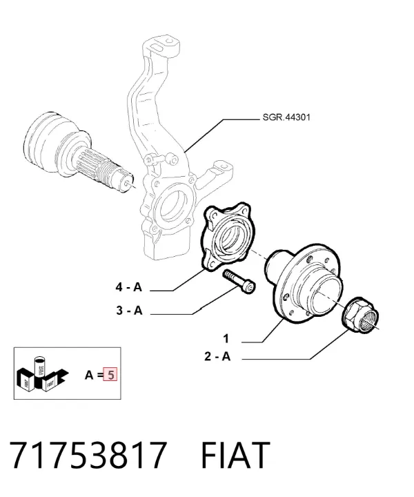 Подшипник ступицы 71753817 Fiat/Alfa/Lancia