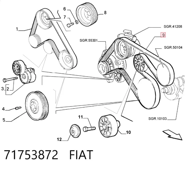Ремень генератора 71753872 Fiat/Alfa/Lancia