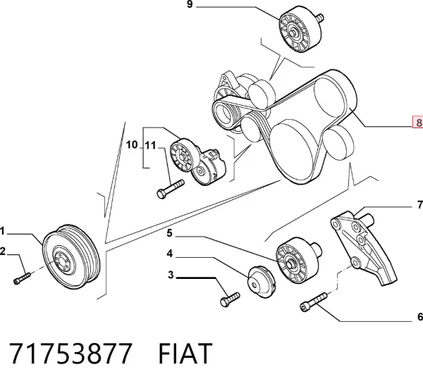 Ремень генератора 71753877 Fiat/Alfa/Lancia