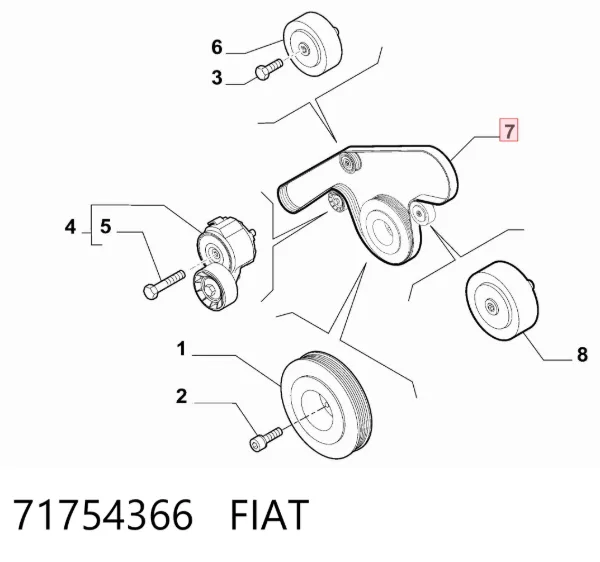 Ремень генератора 71754366 Fiat/Alfa/Lancia