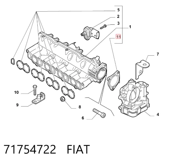 Прокладка дроссельной заслонки 71754722 Fiat/Alfa/Lancia