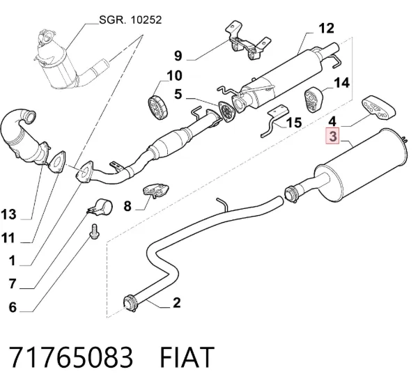Глушитель задний 71765083 Fiat/Alfa/Lancia