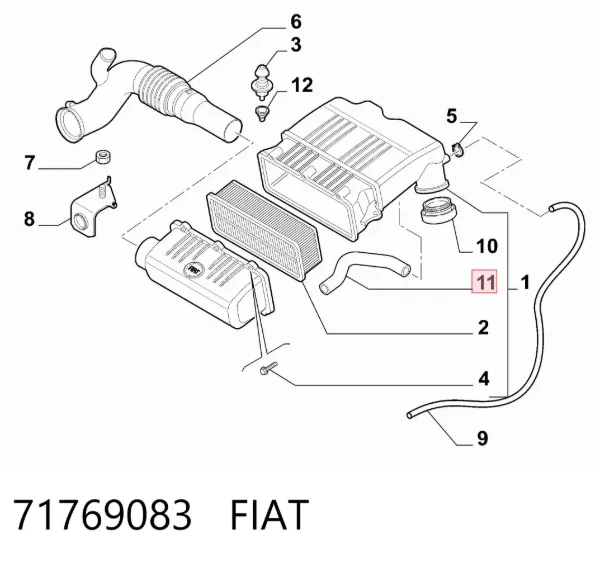 Патрубок вентиляции картерных газов 71769083 Fiat/Alfa/Lancia