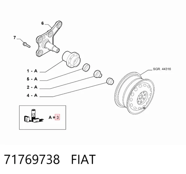 Задняя ступица 71769738 Fiat/Alfa/Lancia