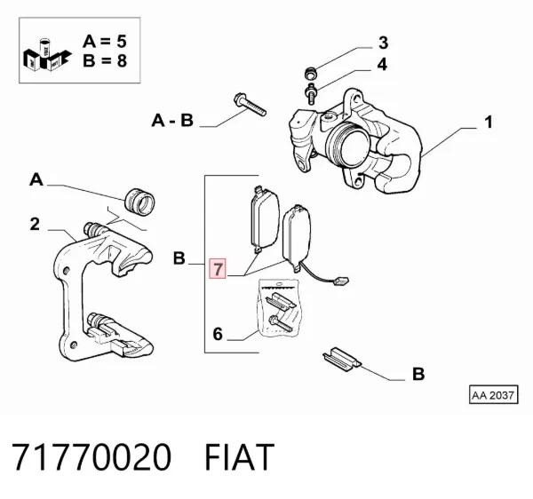 Задние тормозные колодки 71770020 Fiat/Alfa/Lancia