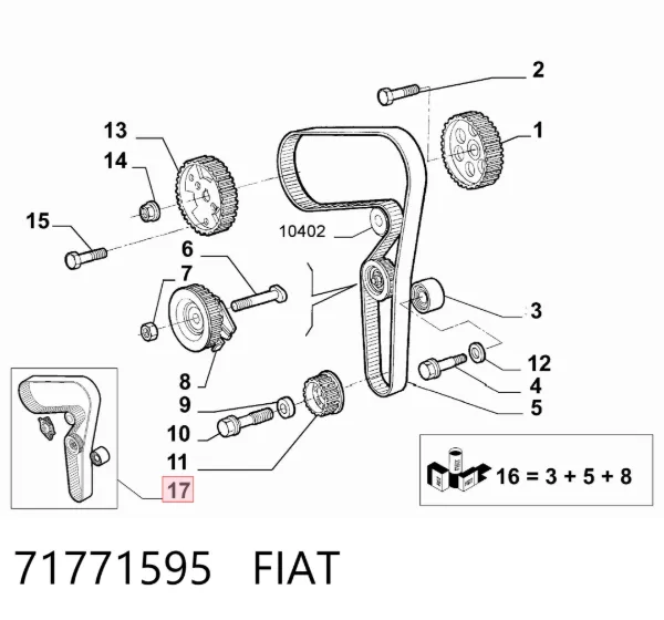 Комплект ГРМ 71771595 Fiat/Alfa/Lancia