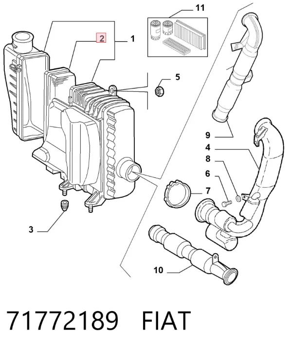 Воздушный фильтр 71772189 Fiat/Alfa/Lancia