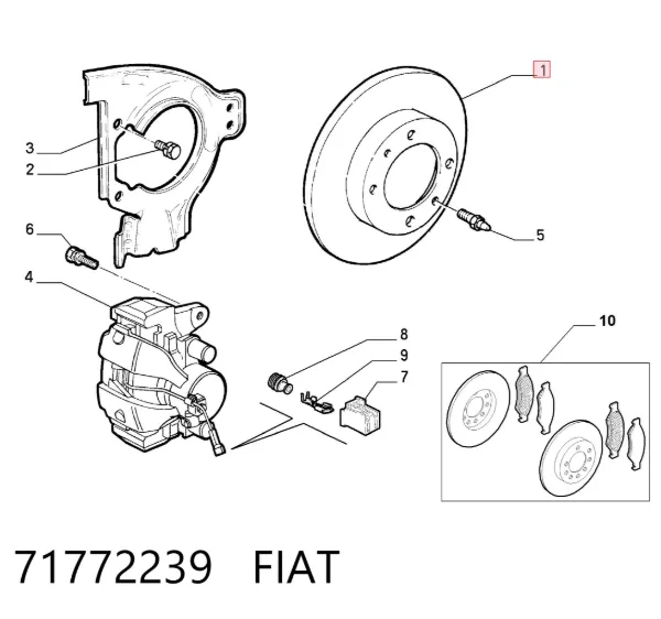 Передние тормозные диски 71772239 Fiat/Alfa/Lancia