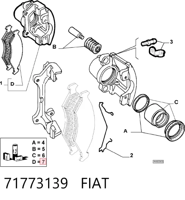 Передние тормозные колодки 71773139 Fiat/Alfa/Lancia
