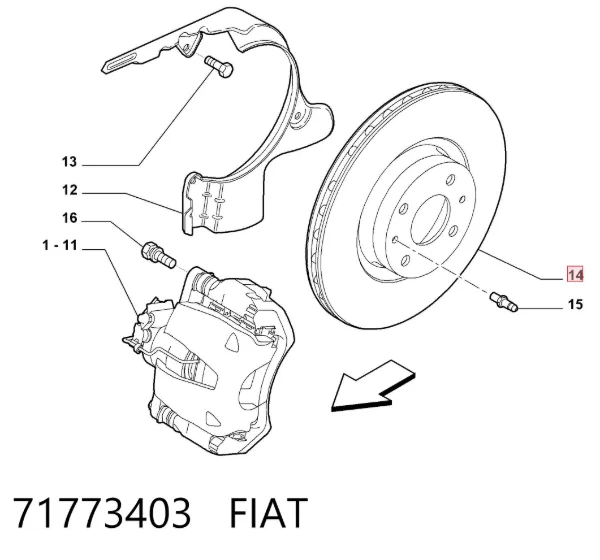 Передние тормозные диски 71773403 Fiat/Alfa/Lancia