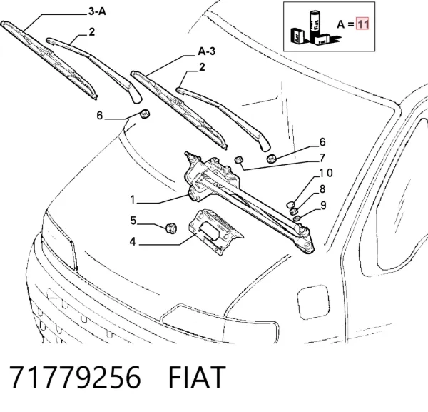 Щетка-дворник лобового стекла водительская 71779256 Fiat/Alfa/Lancia