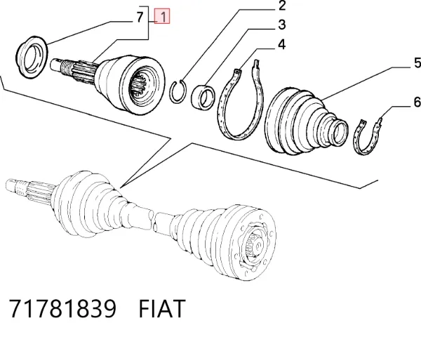 ШРУС наружный передний 71781839 Fiat/Alfa/Lancia