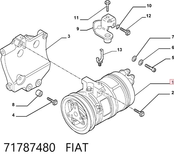 Компрессор кондиционера 71787480 Fiat/Alfa/Lancia