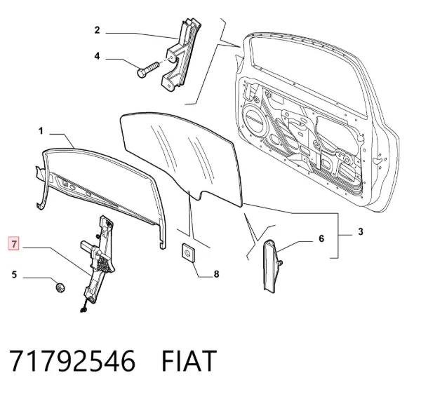 Стеклоподъемник передней правой двери 71792546 Fiat/Alfa/Lancia