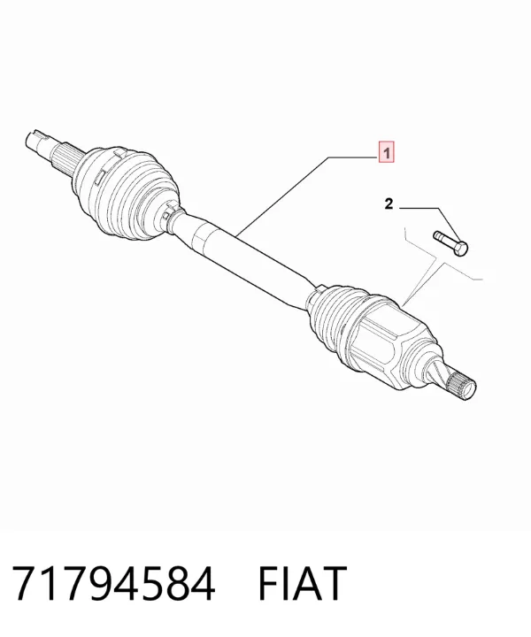 Правая полуось 71794584 Fiat/Alfa/Lancia