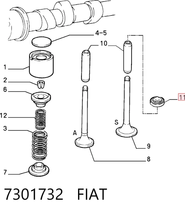 Сальники клапанов 7301732 Fiat/Alfa/Lancia
