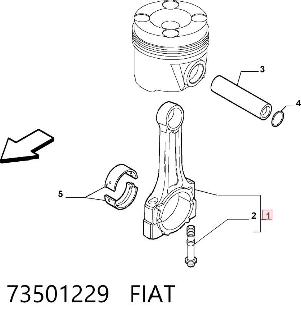 Шатун поршня двигателя 73501229 Fiat/Alfa/Lancia