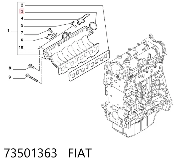 Прокладка впускного коллектора 73501363 Fiat/Alfa/Lancia