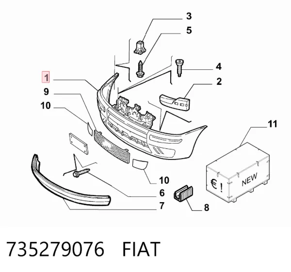 Передний бампер 735279076 Fiat/Alfa/Lancia