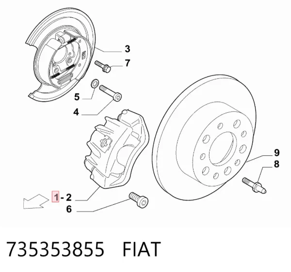 Суппорт задний левый 735353855 Fiat/Alfa/Lancia