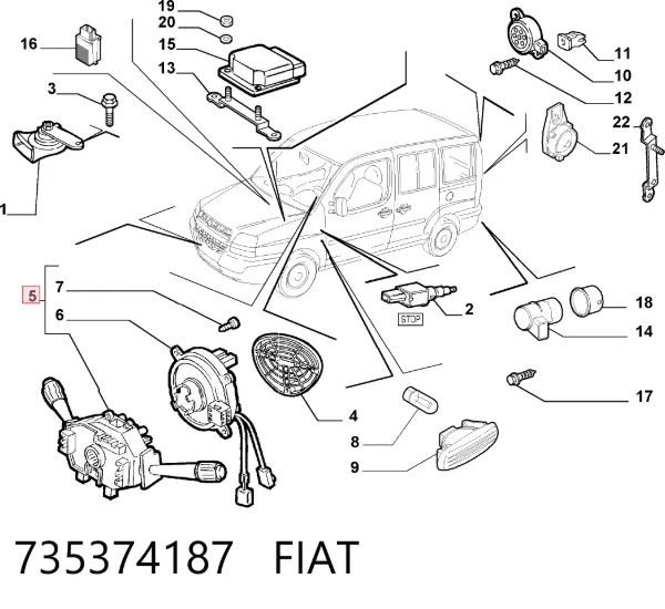 Подрулевой переключатель 735374187 Fiat/Alfa/Lancia