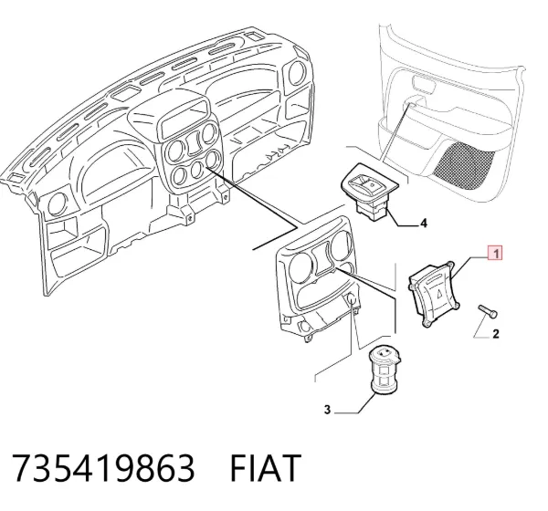 Кнопка аварийки Fiat Doblo I