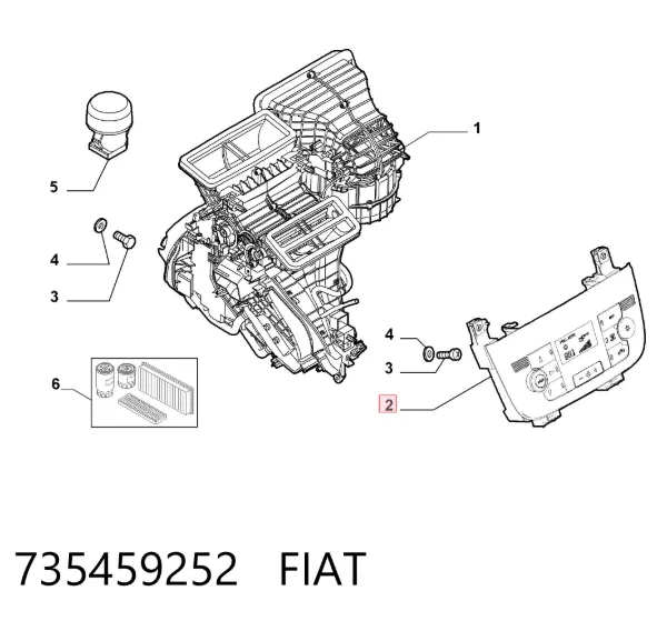 Блок управления кондиционером 735459252 Fiat/Alfa/Lancia