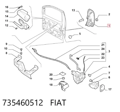 Ручка двери боковой (сдвижной) наружная левая FIAT 735460512
