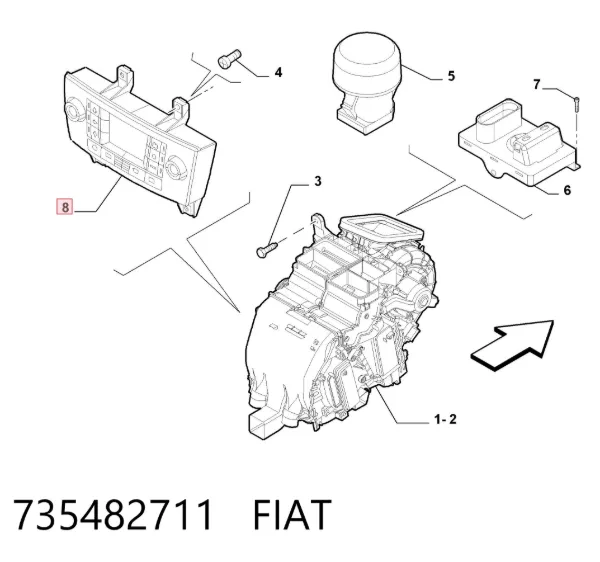 Блок управления кондиционером 735482711 Fiat/Alfa/Lancia