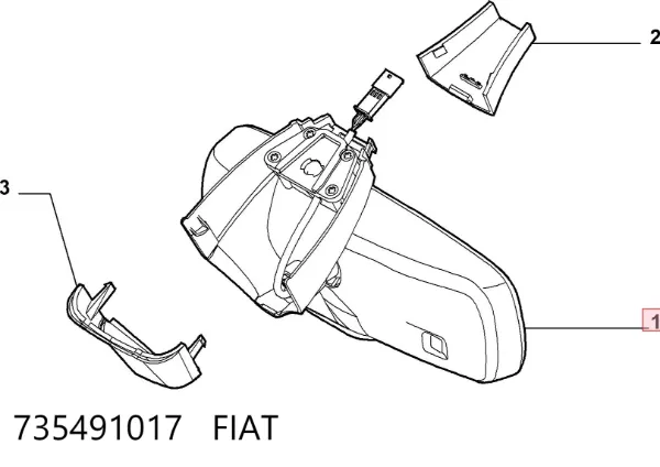 Зеркало заднего вида 735491017 Fiat/Alfa/Lancia