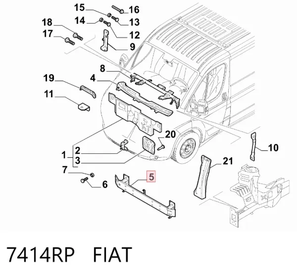 Усилитель переднего бампера 7414RP Fiat/Alfa/Lancia
