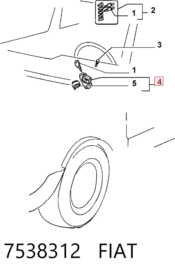 Замок зажигания 7538312 Fiat/Alfa/Lancia