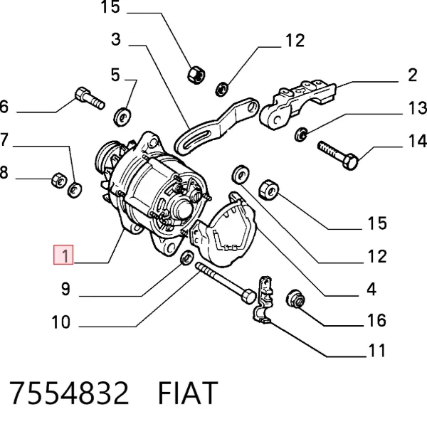 Генератор 7554832 Fiat/Alfa/Lancia