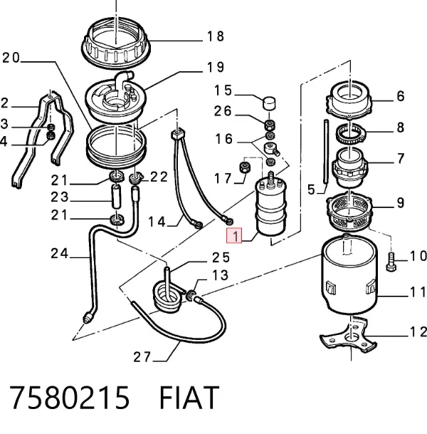 Насос топливный электрический 7580215 Fiat/Alfa/Lancia