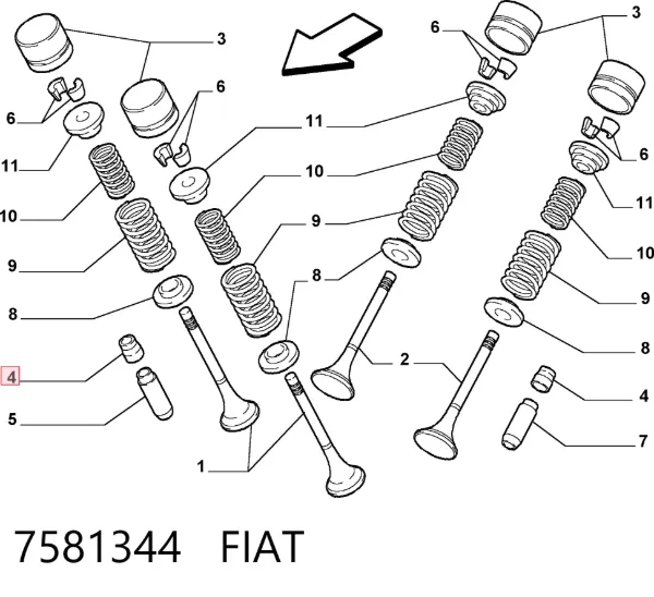 Сальники клапанов 7581344 Fiat/Alfa/Lancia