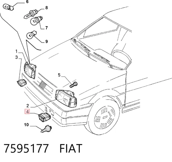 Фара противотуманная левая 7595177 Fiat/Alfa/Lancia