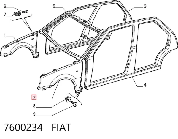 Крыло переднее левое 7600234 Fiat/Alfa/Lancia