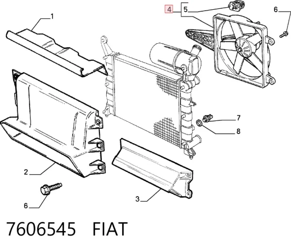 Электровентилятор охлаждения 7606545 Fiat/Alfa/Lancia