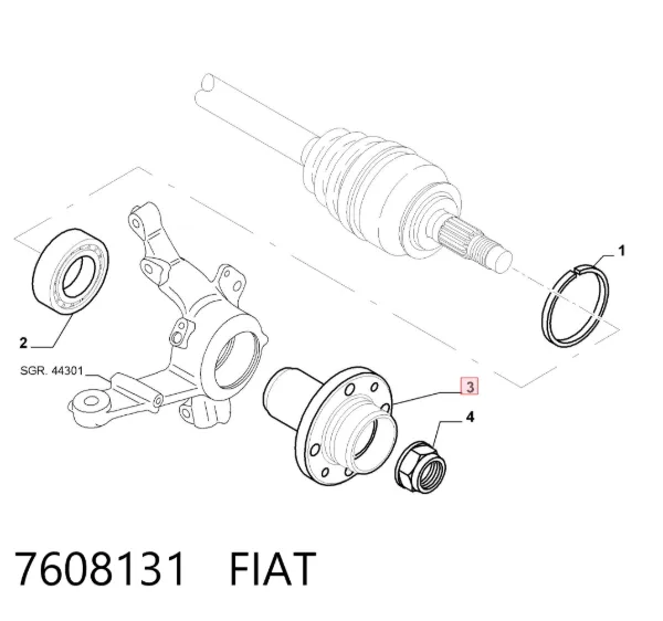 Передняя ступица 7608131 Fiat/Alfa/Lancia