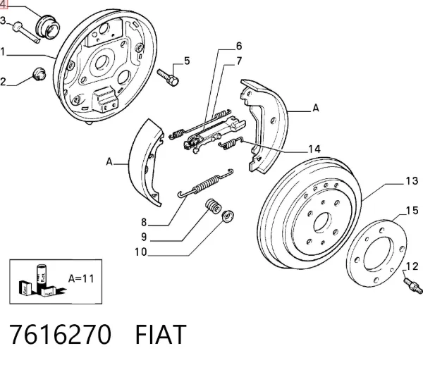 Заглушка опорного диска барабанных колодок 7616270 Fiat/Alfa/Lancia