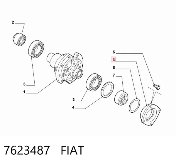 Левый сальник полуоси 7623487 Fiat/Alfa/Lancia