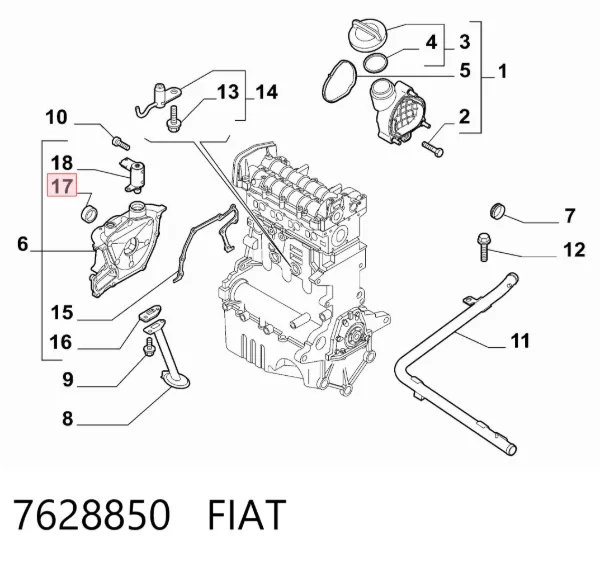 Сальник коленвала 7628850 Fiat/Alfa/Lancia