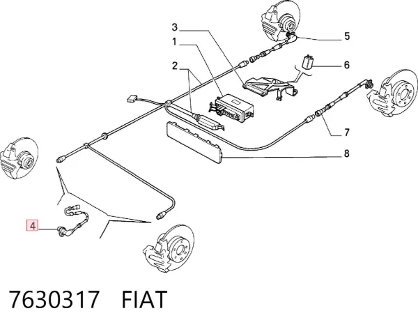 Датчик АБС передний 7630317 Fiat/Alfa/Lancia
