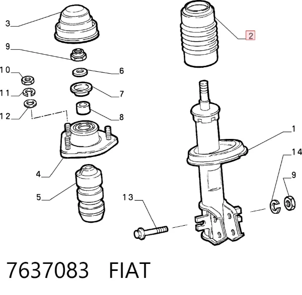 Пыльник амортизатора 7637083 Fiat/Alfa/Lancia