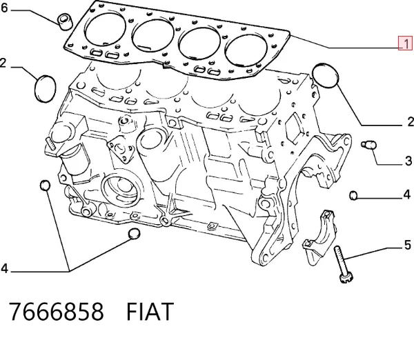 Прокладка ГБЦ 7666858 Fiat/Alfa/Lancia